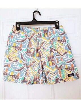 Patagonia Kid's Funhoggers Shorts Thriving Planet Lago sz XL beach summer camp